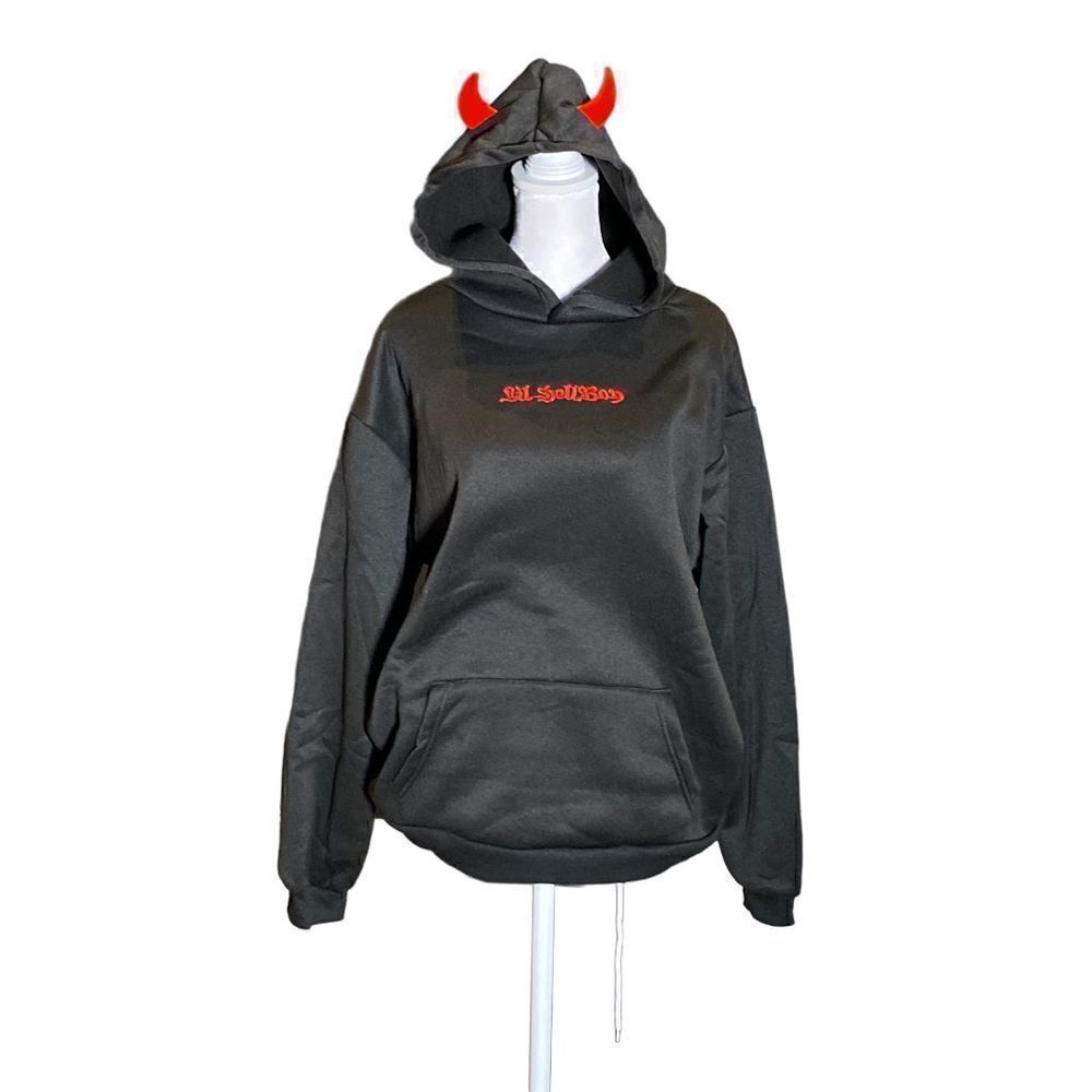 Men’s or Women’s Unisex Black Hoodie Lil Hellboy Size L NEW